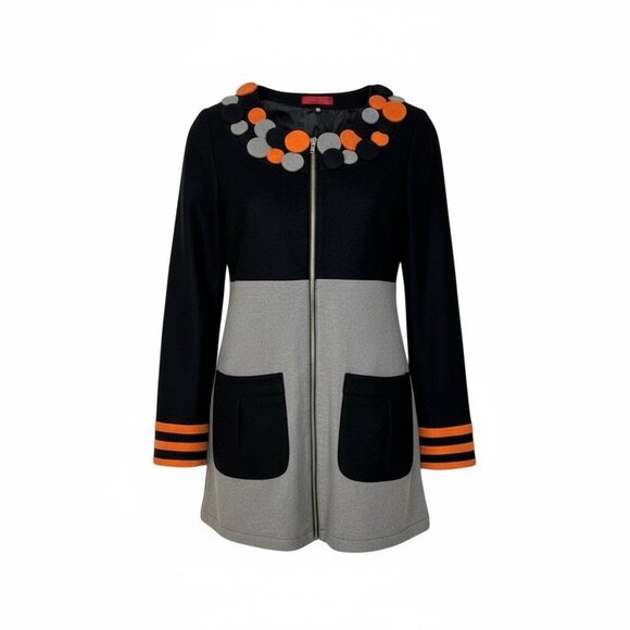 Firmania Colorful Wool Jacket Grey Black Orange - Picture 1 of 5